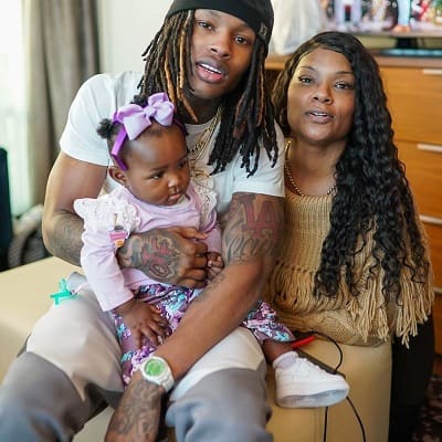 American Rapper King von with his wife and kids