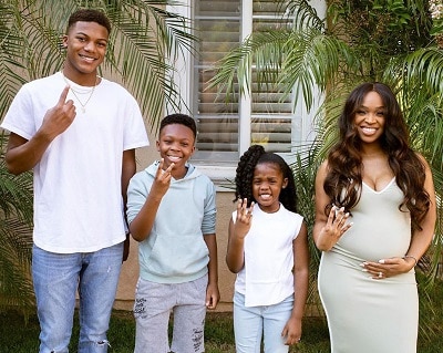 Khadijah Haqq Mccray with sons Bobby Louis McCray III, Christian Louis McCray and Daughter Celine Amelia McCray
