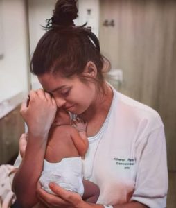 Actress Natalie Madueño with little baby