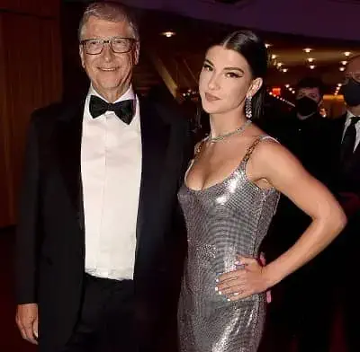 Phoebe Adele Gates with her father Bill Gates in Time 100 Gala