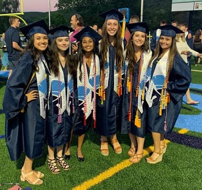 Julia Antonelli with her friends graduated from Sparta High School