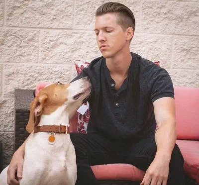 Joey King's Boyfriend Steven Piet with his dog
