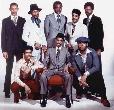 Kool & the Gang Founder Dennis Thomas with Ronald Bell, Robert Bell, George Brown, Robert Mickens, Claydes Charles Smith Clifford Adams, and Rick Westfield