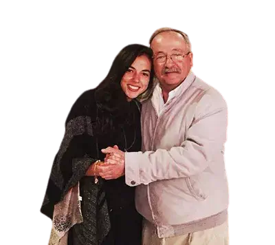 Actress Cristina Rodlo with her father Georgina Lozano