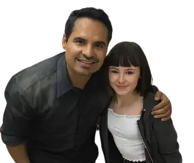 Amelia Crouch with Michael Pena