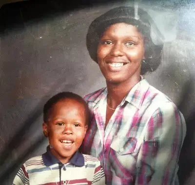 Fuquan Johnson with his mother Paulene Johnson