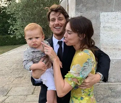 Matilda Anna Ingrid Lutz with her son Oliver Antonio Folletto and husband Antonio Folletto