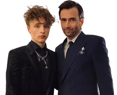 Ty Tennant with his father David Tennant