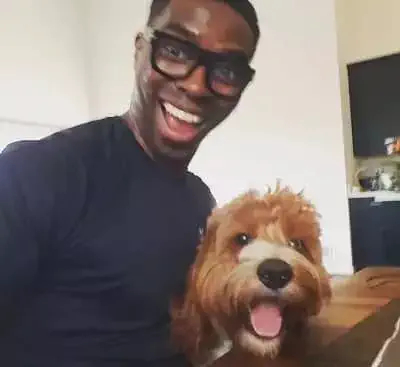 Actor Tongayi Chirisa with his dog