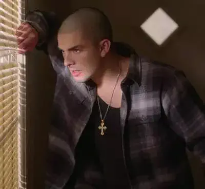 Diego Tinoco in shaved head
