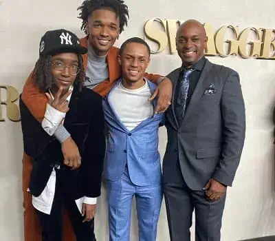 Swagger Actor Isaiah Hill with his father Malaney J Hill and brothers Christian Hill and David Hill