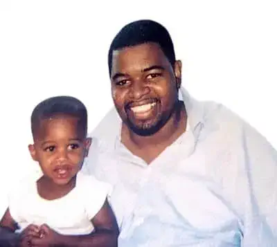 Brandon Severs with his father