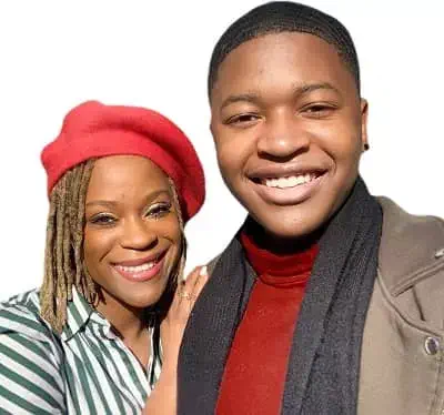 Brandon Severs with his mother