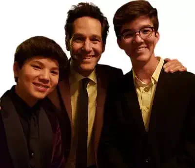 Logan Kim with Paul Rudd and Brother Lucas Kim