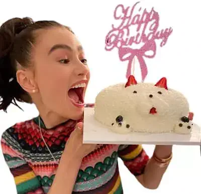 Marina Mazepa with her Birthday Cake