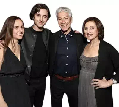 Pauline Chalamet with her family