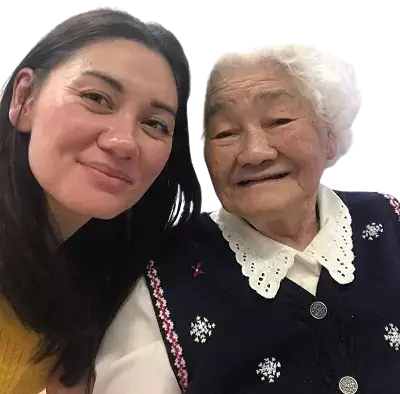 Vanessa Matsui with her grandmother