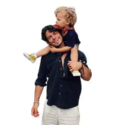 Kevin Dias with his son Milo