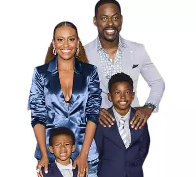 Ryan Michelle Bathe with husband Sterling K Brown and kids Andrew and Amare