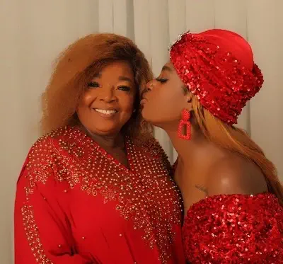 Annie Macaulay Idibia with her mother