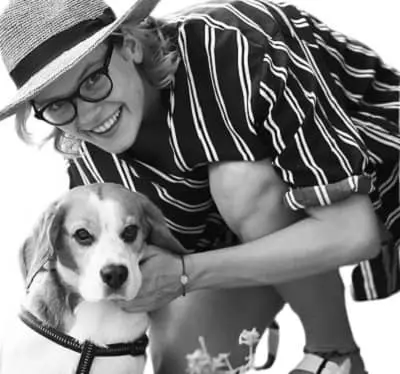 Barbara Liberek with dog Diesel