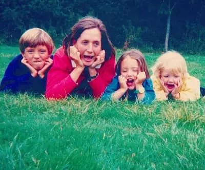 Christina Wolfe with her mother and siblings