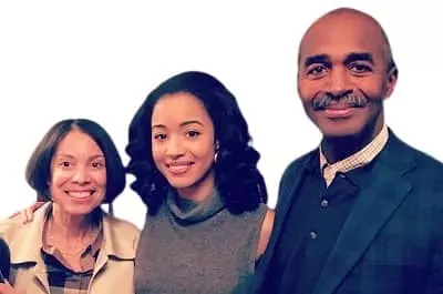 Erinn Westbrook with her father Kelvin Westbrook and mother Valerie Bell