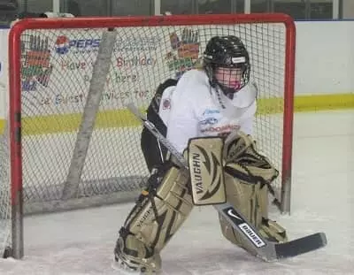 Leah Marlene playing ice hockey