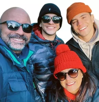 Andre Lamoglia with his father Joao Roberto Fontes, mother Regina Lamoglia and brother Victor Lamoglia
