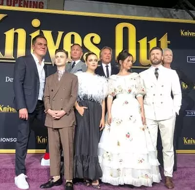 Jaeden Martell with Knives Out cast