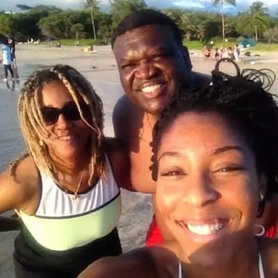 Jessica Williams with her father and mother