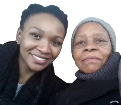 Noxolo Dlamini with her mother