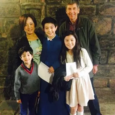 William Gao with his parents and siblings