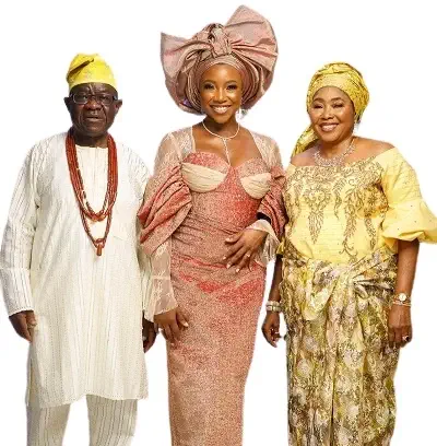 Ini Dima Okojie with her father Emmanuel Dima-Okojie and mother Perriera Dima-Okojie