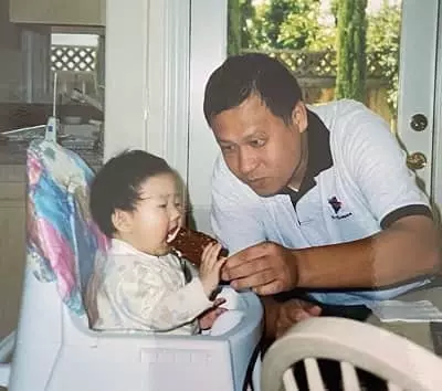 Jamie Xie with her father Ken Xie