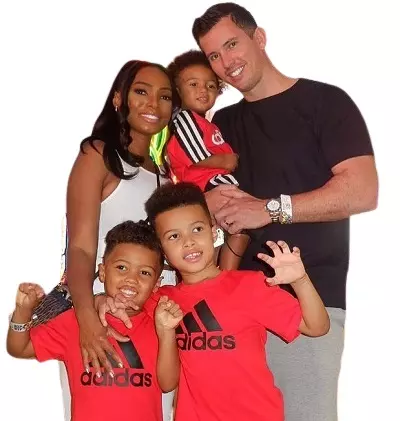 Lesa Milan Hall with husband and kids