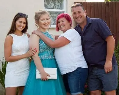 Megan Vail with her father Justin Vail, mother Sara Stockdale Vail and sister Imogen Vail