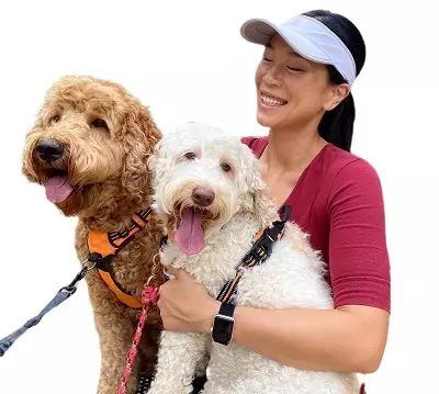 Regina Ting Chen with her dogs