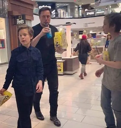 Elon Musk With his Kid Xavier Alexander Musk and Griffin Musk