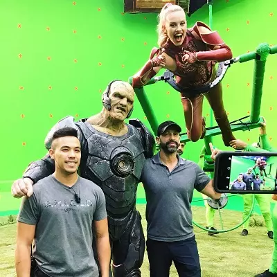 Gracie Dzienny during the shooting of Jupiter's Legacy