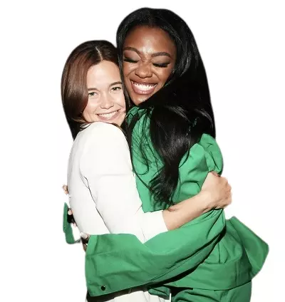 Imani Lewis with her co-star Sarah Catherine Hook
