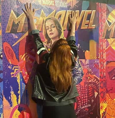 Laurel Marsden with her Ms. Marvel Poster