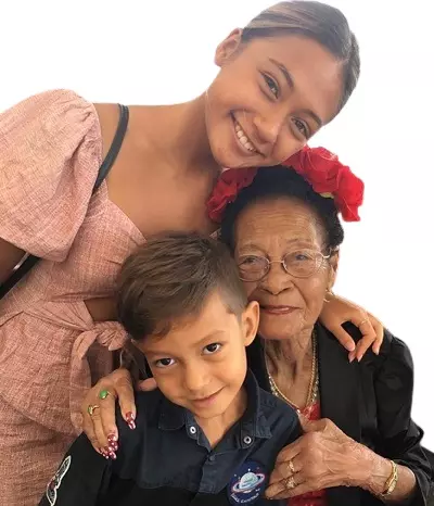 Lilliana Bowrey with her great grandmother and brother Billy