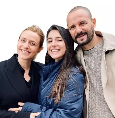 Yune Nogueiras with actress Marc Martinez and Itziar Ituño