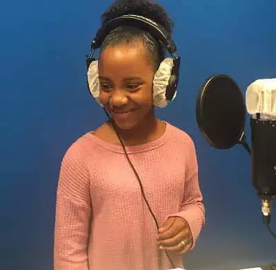 Camryn Jones during a recording session