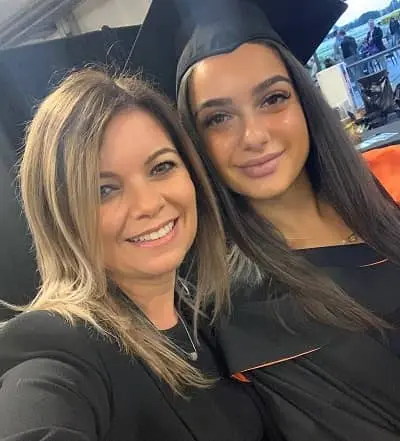 Costeen Hatzi with her mother on Graduation Day