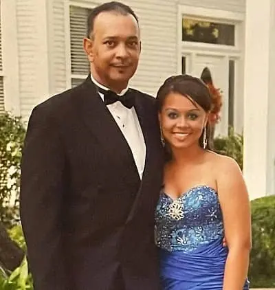 Jasmine Davis with her father