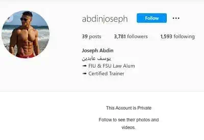 Joseph Abdin Instagram account