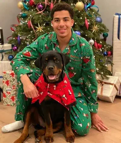 Marcus Scribner with his Dog Odin