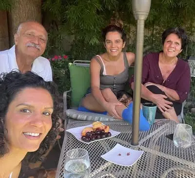 Sepideh Moafi with her father mother and sister